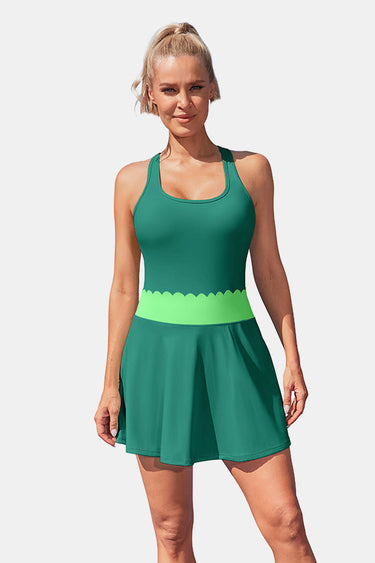 Scalloped green Golf Dress